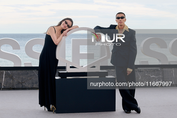 Xin You, Ni Ni, You Zhou, and Fan Liao attend the photocall of ''Bound in Heaven'' during the 72nd San Sebastian International Film Festival...