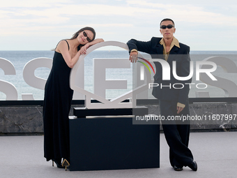 Xin You, Ni Ni, You Zhou, and Fan Liao attend the photocall of ''Bound in Heaven'' during the 72nd San Sebastian International Film Festival...