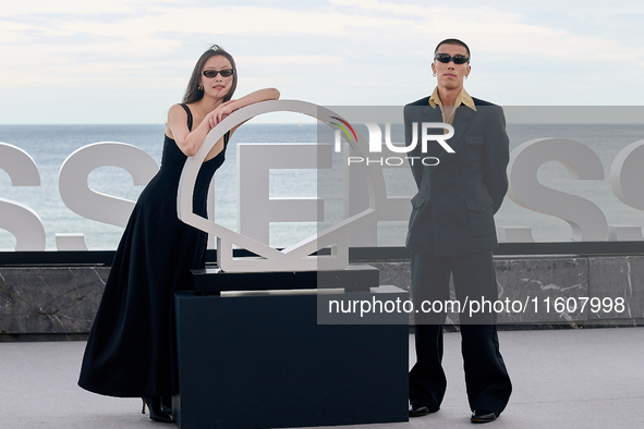 Xin You, Ni Ni, You Zhou, and Fan Liao attend the photocall of ''Bound in Heaven'' during the 72nd San Sebastian International Film Festival...