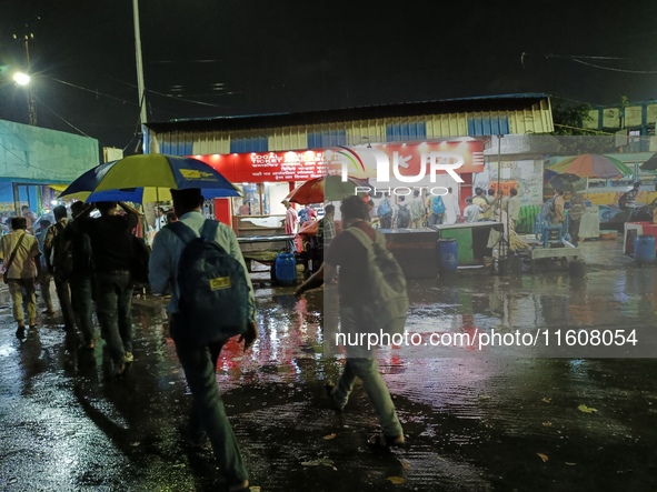 Heavy monsoon rains occur in Kolkata, West Bengal, India, on September 25, 2024. 