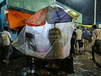 Heavy monsoon rains occur in Kolkata, West Bengal, India, on September 25, 2024. (