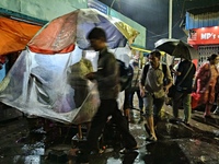 Heavy monsoon rains occur in Kolkata, West Bengal, India, on September 25, 2024. (