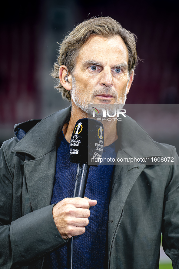 Ronald de Boer of ZIGGO Sport, during the match AZ vs. Elfsborg at the AZ Stadium for the UEFA Europa League - League phase - Matchday 1 sea...