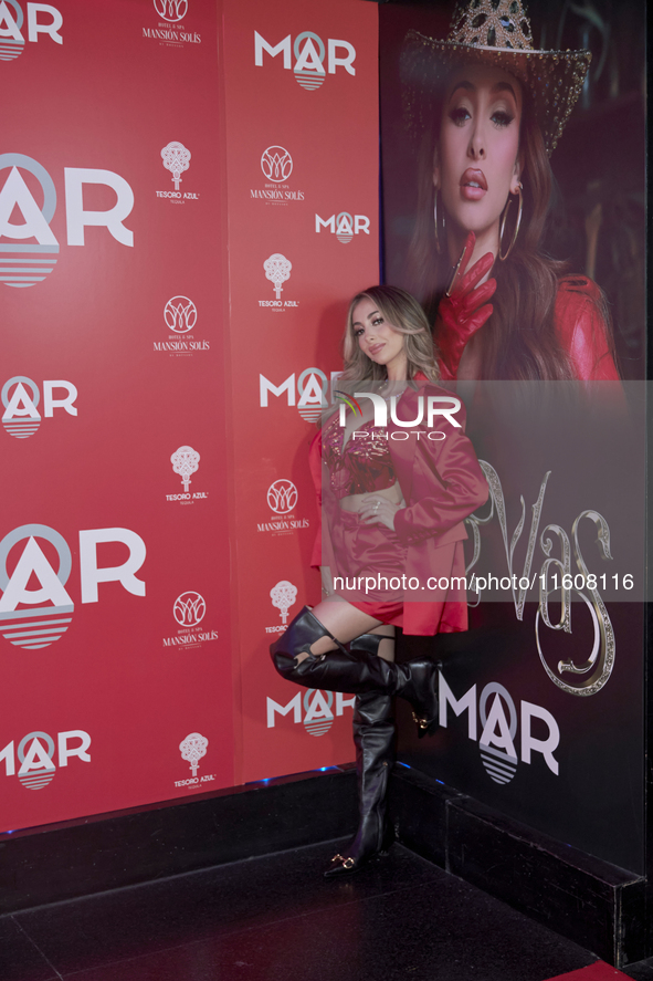 Singer Marla Solis poses during the red carpet of the launch of her musical career at Foro Total Play in Mexico City, Mexico, on September 2...