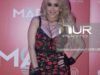 Cristy Solis poses during the red carpet of the launch of Marla Solis's musical career at Foro Total Play in Mexico City, Mexico, on Septemb...