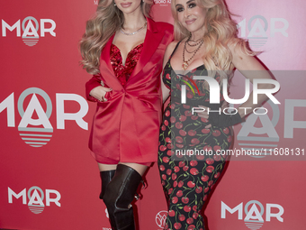 Marla Solis and Cristy Solis pose during the red carpet of the launch of Marla Solis's musical career at Foro Total Play in Mexico City, Mex...