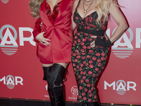 Marla Solis and Cristy Solis pose during the red carpet of the launch of Marla Solis's musical career at Foro Total Play in Mexico City, Mex...