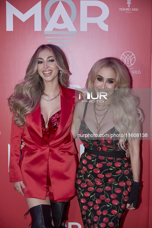 Marla Solis and Cristy Solis pose during the red carpet of the launch of Marla Solis's musical career at Foro Total Play in Mexico City, Mex...