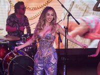 Singer Marla Solis performs on stage during the launch of her musical career at Foro Total Play in Mexico City, Mexico, on September 24, 202...