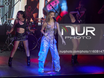 Singer Marla Solis performs on stage during the launch of her musical career at Foro Total Play in Mexico City, Mexico, on September 24, 202...