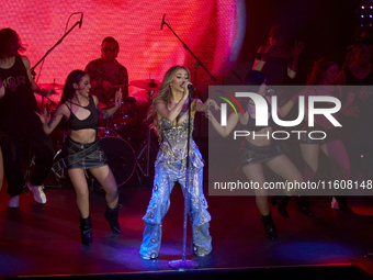 Singer Marla Solis performs on stage during the launch of her musical career at Foro Total Play in Mexico City, Mexico, on September 24, 202...