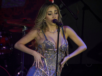 Singer Marla Solis performs on stage during the launch of her musical career at Foro Total Play in Mexico City, Mexico, on September 24, 202...