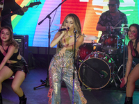 Singer Marla Solis performs on stage during the launch of her musical career at Foro Total Play in Mexico City, Mexico, on September 24, 202...