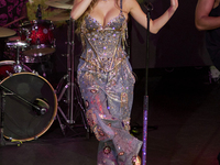 Singer Marla Solis performs on stage during the launch of her musical career at Foro Total Play in Mexico City, Mexico, on September 24, 202...