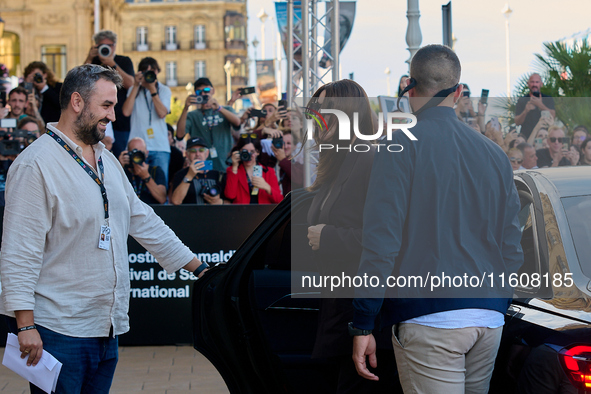 Monica Bellucci arrives at the Maria Cristina Hotel during the 72nd San Sebastian International Film Festival in San Sebastian, Spain, on Se...