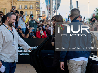 Monica Bellucci arrives at the Maria Cristina Hotel during the 72nd San Sebastian International Film Festival in San Sebastian, Spain, on Se...