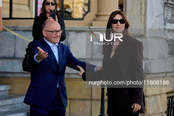 Monica Bellucci arrives at the Maria Cristina Hotel during the 72nd San Sebastian International Film Festival in San Sebastian, Spain, on Se...