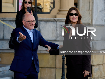 Monica Bellucci arrives at the Maria Cristina Hotel during the 72nd San Sebastian International Film Festival in San Sebastian, Spain, on Se...