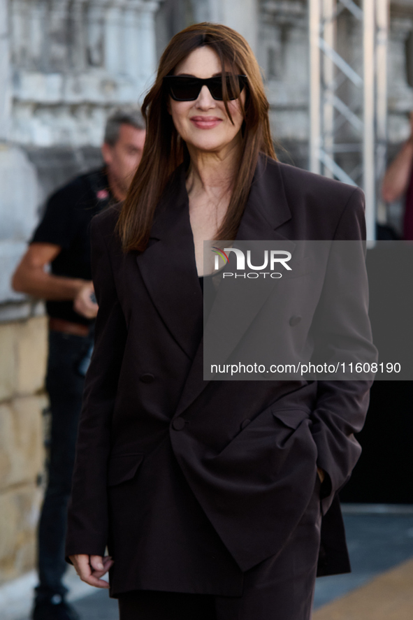 Monica Bellucci arrives at the Maria Cristina Hotel during the 72nd San Sebastian International Film Festival in San Sebastian, Spain, on Se...