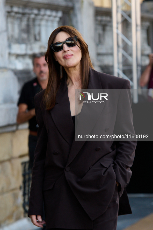 Monica Bellucci arrives at the Maria Cristina Hotel during the 72nd San Sebastian International Film Festival in San Sebastian, Spain, on Se...