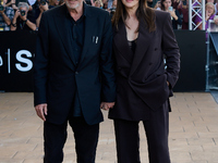 Monica Bellucci and Tim Burton arrive at the Maria Cristina Hotel during the 72nd San Sebastian International Film Festival in San Sebastian...