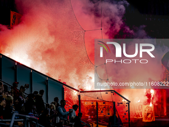 The atmosphere in the stadium during the match between AZ and Elfsborg at the AZ Stadium for the UEFA Europa League - League phase - Matchda...