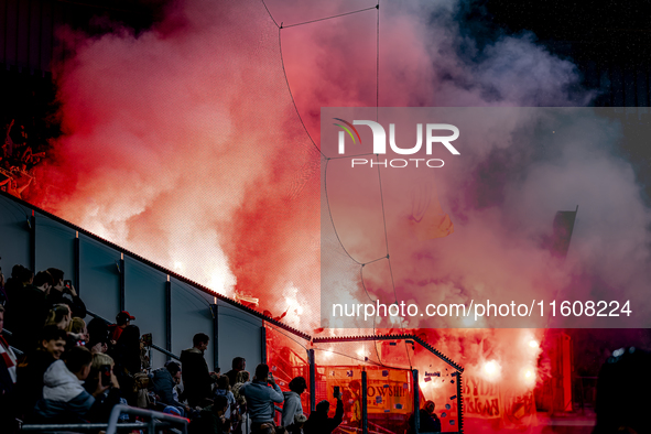 The atmosphere in the stadium during the match between AZ and Elfsborg at the AZ Stadium for the UEFA Europa League - League phase - Matchda...