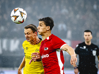 Elfsborg midfielder Simon Hedlund and AZ Alkmaar forward Ruben van Bommel during the match AZ vs. Elfsborg at the AZ Stadium for the UEFA Eu...