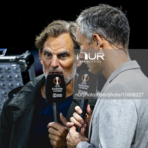 Ronald de Boer of ZIGGO Sport during the match AZ vs. Elfsborg at the AZ Stadium for the UEFA Europa League - League phase - Matchday 1 seas...