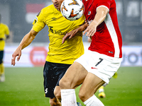 Elfsborg midfielder Simon Hedlund and AZ Alkmaar forward Ruben van Bommel during the match AZ vs. Elfsborg at the AZ Stadium for the UEFA Eu...