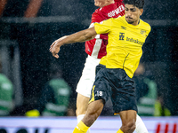 AZ Alkmaar midfielder Peer Koopmeiners and IF Elfsborg midfielder Ahmed Qasem during the match AZ - Elfsborg at the AZ Stadium for the UEFA...