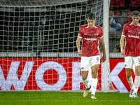 AZ Alkmaar forward Troy Parrot and AZ Alkmaar midfielder Sven Mijnans during the match between AZ Alkmaar and Elfsborg at the AZ Stadium for...