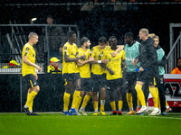 Elfsborg midfielder Timothy Noor Ouma scores the 0-1 and celebrates the goal during the match AZ vs. Elfsborg at the AZ Stadium for the UEFA...