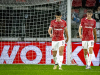 AZ Alkmaar forward Troy Parrot and AZ Alkmaar midfielder Sven Mijnans during the match between AZ Alkmaar and Elfsborg at the AZ Stadium for...