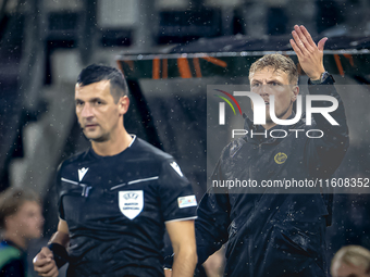 Elfsborg trainer Oscar Hiljemark during the match AZ vs. Elfsborg at the AZ Stadium for the UEFA Europa League - League phase - Matchday 1 s...