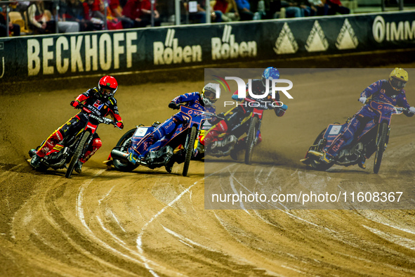 Daniel Bewley and Szymon Wozniak participate in a PGE Speedway Ekstraliga game between Sparta Wroclaw and Stal Gorzow Wielkopolski in Wrocla...