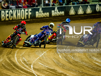 Daniel Bewley and Szymon Wozniak participate in a PGE Speedway Ekstraliga game between Sparta Wroclaw and Stal Gorzow Wielkopolski in Wrocla...