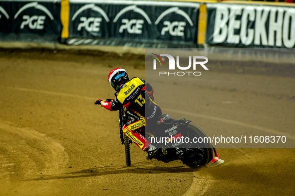 Daniel Bewley participates in a PGE Speedway Ekstraliga game between Sparta Wroclaw and Stal Gorzow Wielkopolski in Wroclaw, Poland, on Sept...