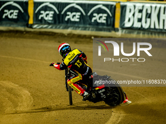 Daniel Bewley participates in a PGE Speedway Ekstraliga game between Sparta Wroclaw and Stal Gorzow Wielkopolski in Wroclaw, Poland, on Sept...