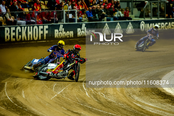 Daniel Bewley participates in a PGE Speedway Ekstraliga game between Sparta Wroclaw and Stal Gorzow Wielkopolski in Wroclaw, Poland, on Sept...