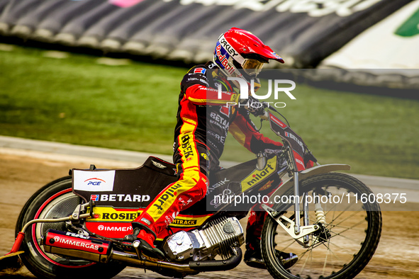 Maciej Janowski participates in a PGE Speedway Ekstraliga game between Sparta Wroclaw and Stal Gorzow Wielkopolski in Wroclaw, Poland, on Se...