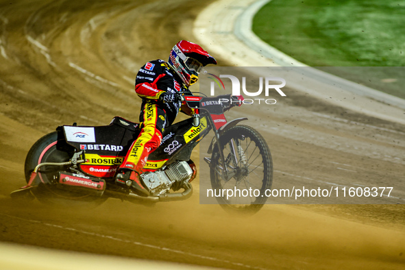 Maciej Janowski participates in a PGE Speedway Ekstraliga game between Sparta Wroclaw and Stal Gorzow Wielkopolski in Wroclaw, Poland, on Se...