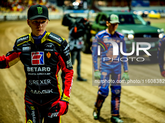 Daniel Bewley participates in a PGE Speedway Ekstraliga game between Sparta Wroclaw and Stal Gorzow Wielkopolski in Wroclaw, Poland, on Sept...