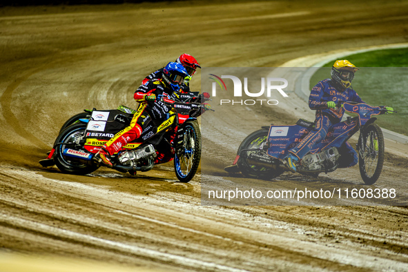 Bartlomiej Kowalski and Martin Vaculik participate in a PGE Speedway Ekstraliga game between Sparta Wroclaw and Stal Gorzow Wielkopolski in...