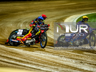 Bartlomiej Kowalski and Martin Vaculik participate in a PGE Speedway Ekstraliga game between Sparta Wroclaw and Stal Gorzow Wielkopolski in...