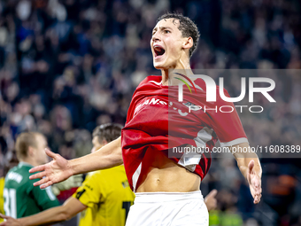 AZ Alkmaar forward Ruben van Bommel scores the 1-1 and celebrates the goal during the match between AZ and Elfsborg at the AZ Stadium for th...