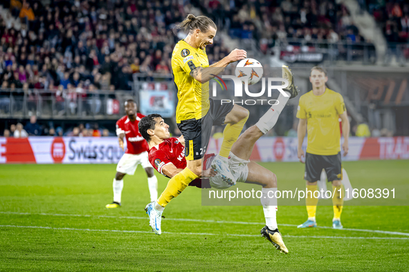 AZ Alkmaar defender Alexandre Penetra plays during the match AZ - Elfsborg at the AZ Stadium for the UEFA Europa League - League phase - Mat...