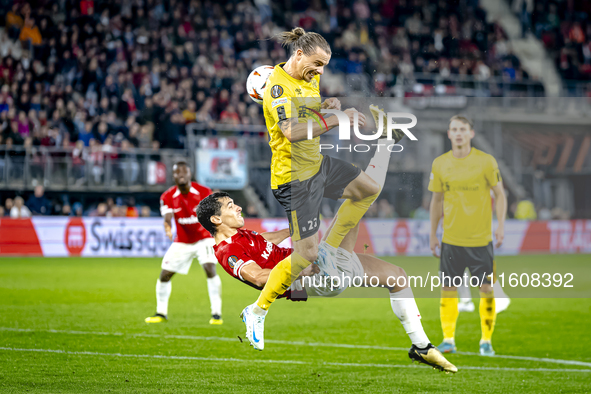 AZ Alkmaar defender Alexandre Penetra plays during the match AZ - Elfsborg at the AZ Stadium for the UEFA Europa League - League phase - Mat...