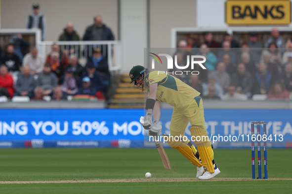 Australia's Steve Smith digs out a yorker from England's Brydon Carse during the Metro Bank One Day Series match between England and Austral...