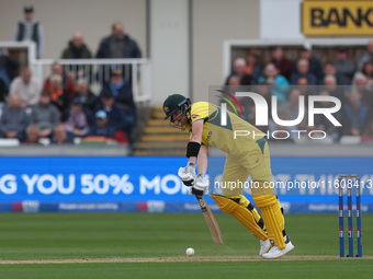 Australia's Steve Smith digs out a yorker from England's Brydon Carse during the Metro Bank One Day Series match between England and Austral...